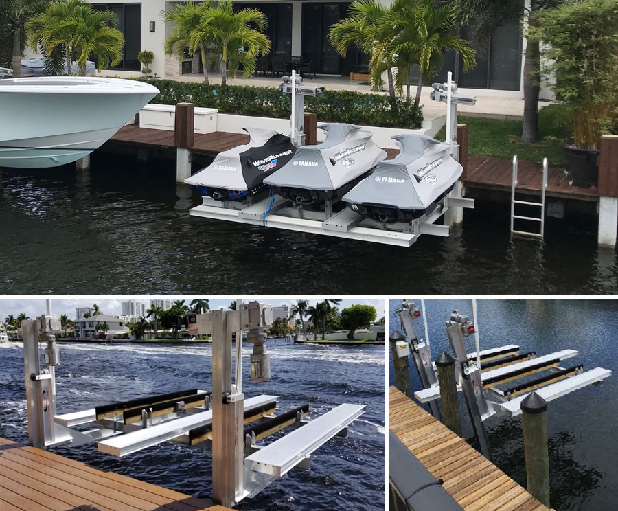 Beautiful elevator lift from boat lifts in palm bay to secure your vessels