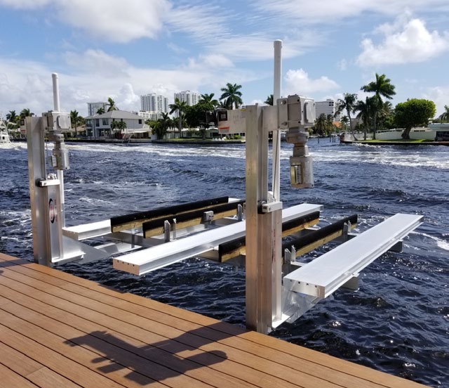 Stable and secure boat lift in key largo.